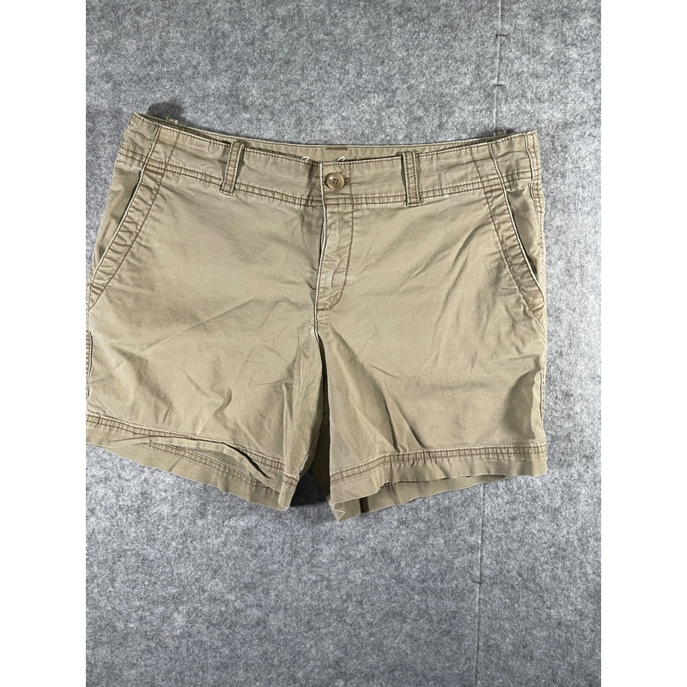 Eddie Bauer Heritage Fit Khaki Shorts Womens 10 Tan Cotton Stretch Utility Chino